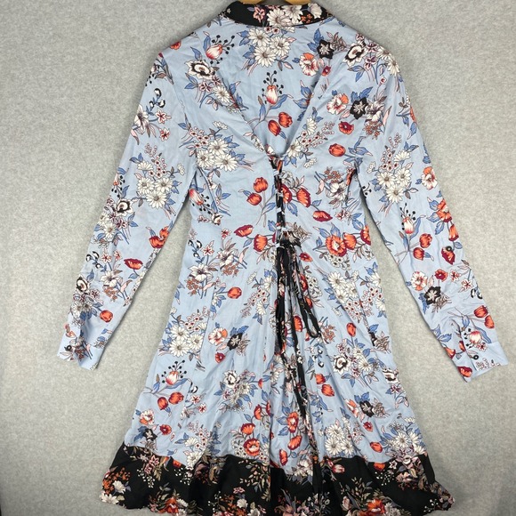 NWT Anthropologie Sz 2 Maeve Leyster Shirt Dress Floral Long Sleeved Midi - Picture 5 of 17